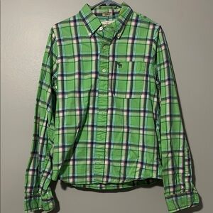Men’s Abercrombie & Fitch Green Plaid Shirt